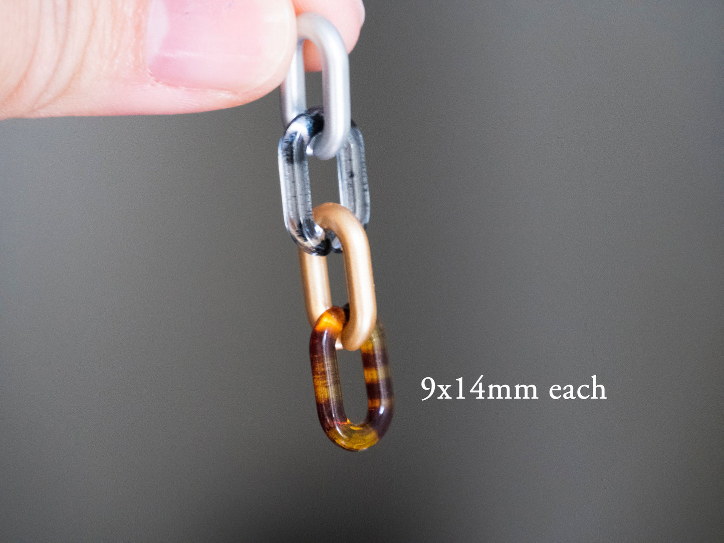 10pcs Link Studs for nails and jewelry design supply/ Plastic Candy Color Amber Solo Hook Link Chain Maker