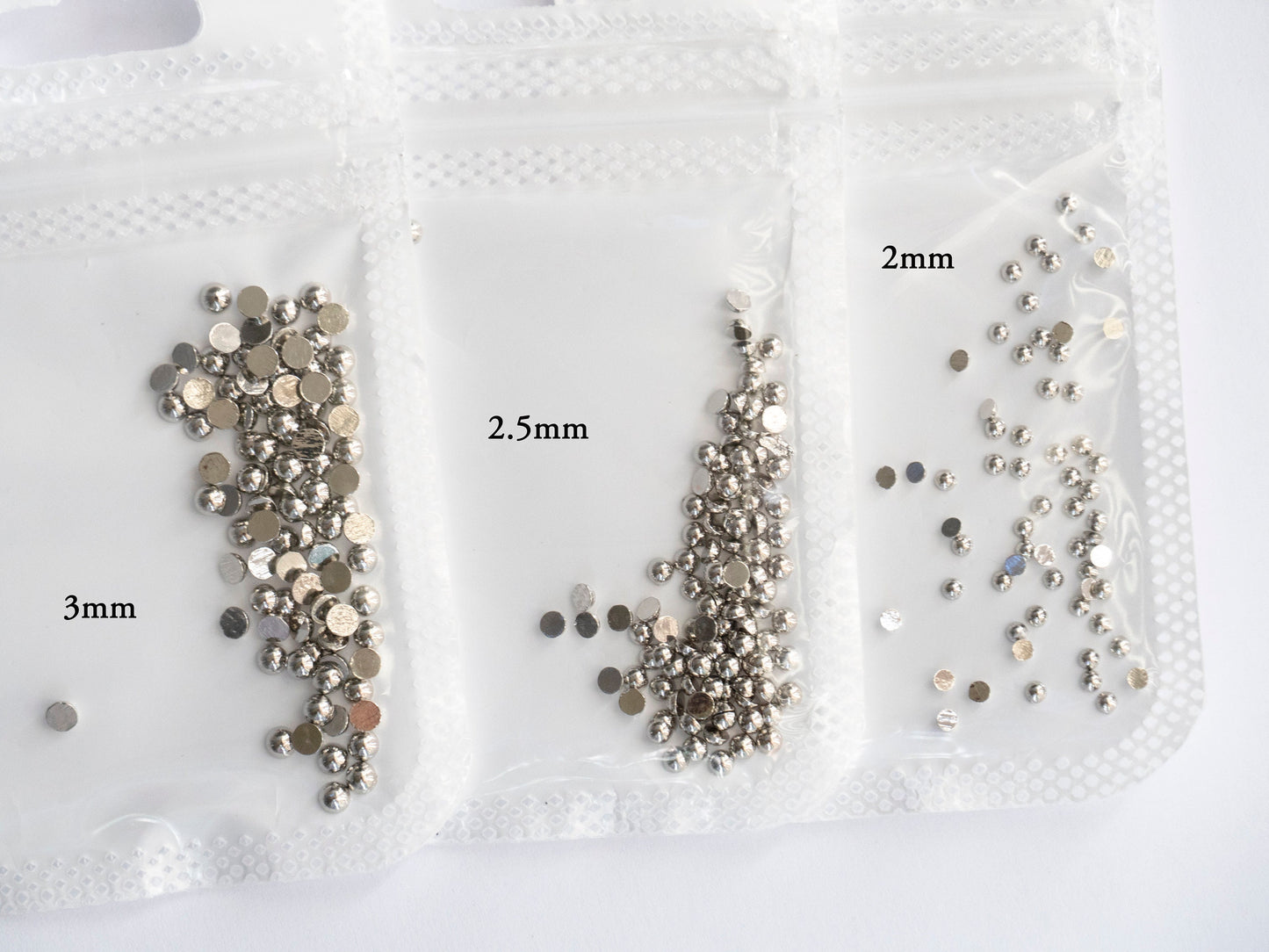 Metallic Hemisphere Caviar beads/ Semicircle Silver Gold nail micro beads