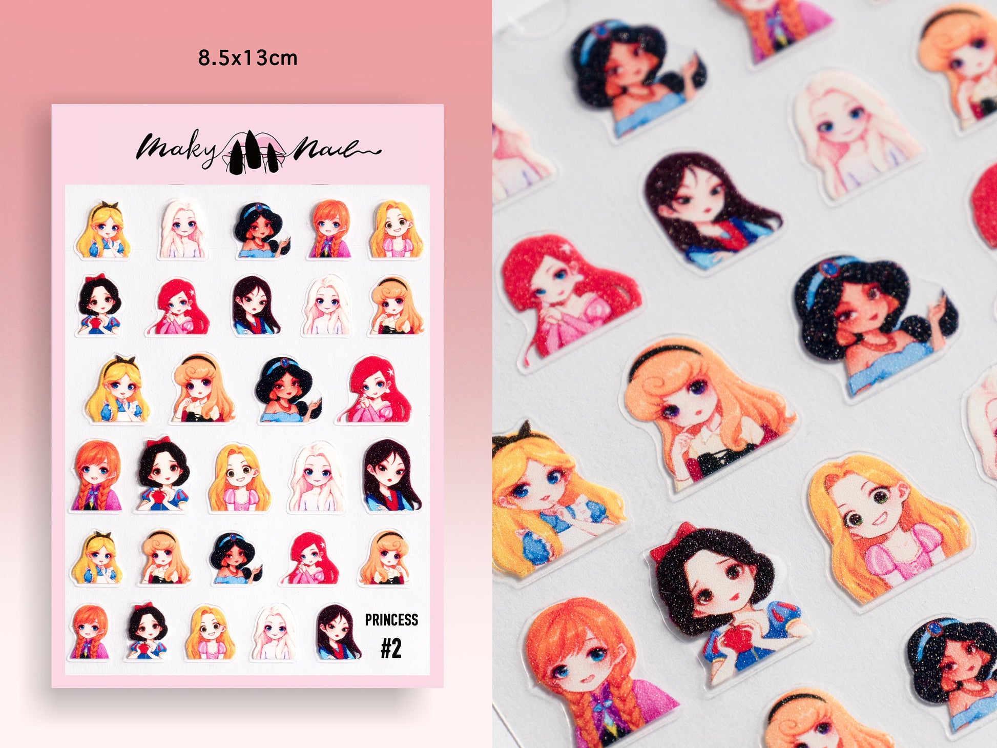 Chibi Disney Princess 80's Nail Sticker