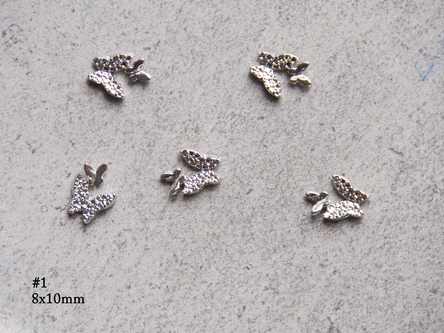 5 pcs 3D Butterfly nail decoration/ silver gold butterfly Nail DIY charm for nail gel mail polish design
