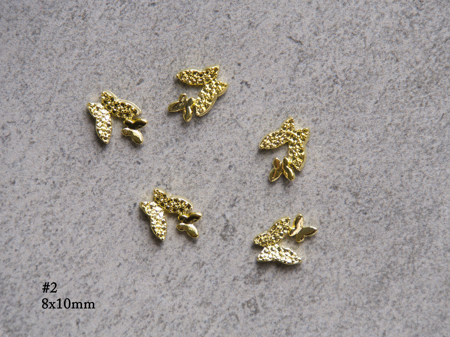 5 pcs 3D Butterfly nail decoration/ silver gold butterfly Nail DIY charm for nail gel mail polish design