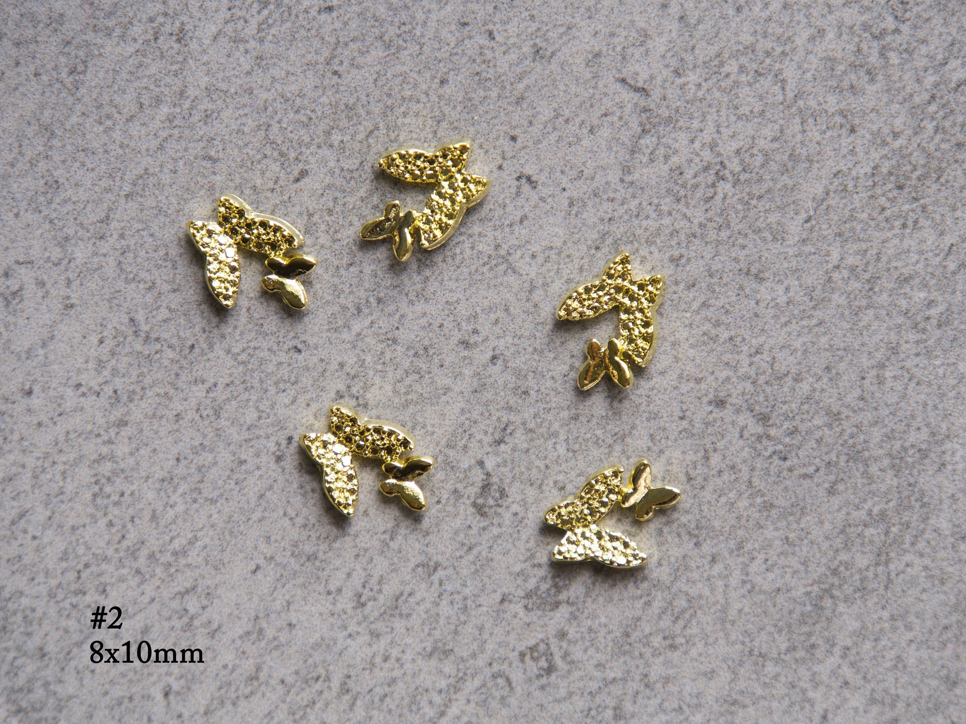 5 pcs 3D Butterfly nail decoration/ silver gold butterfly Nail DIY charm for nail gel mail polish design