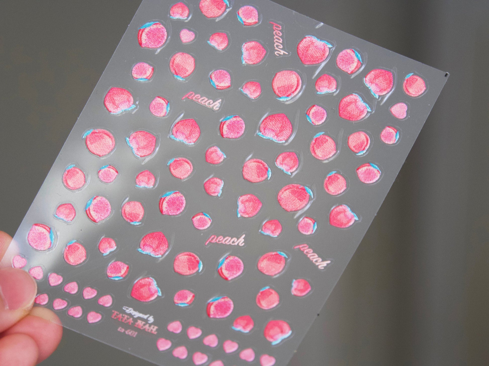 Peach Nail Art Sticker/ Lemon fruits DIY Tips Guides Transfer Stickers/ Cocktail nail transfers Sticker/ Pink UV gel polish manicure stencil