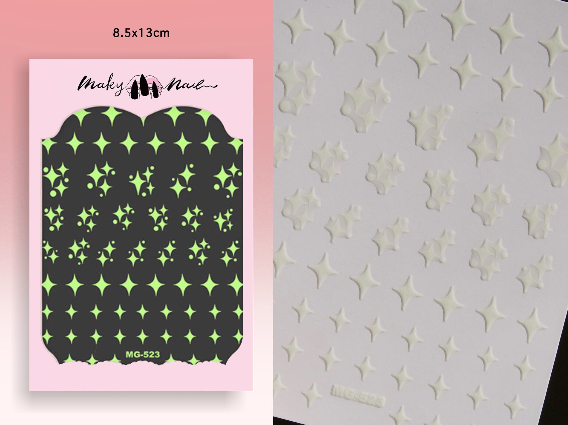 Starry Sky Luminous nail sticker/ Halloween Glow in the dark Night Life 3D Nail Art Self Adhesive Decals/ Peel off star Nails