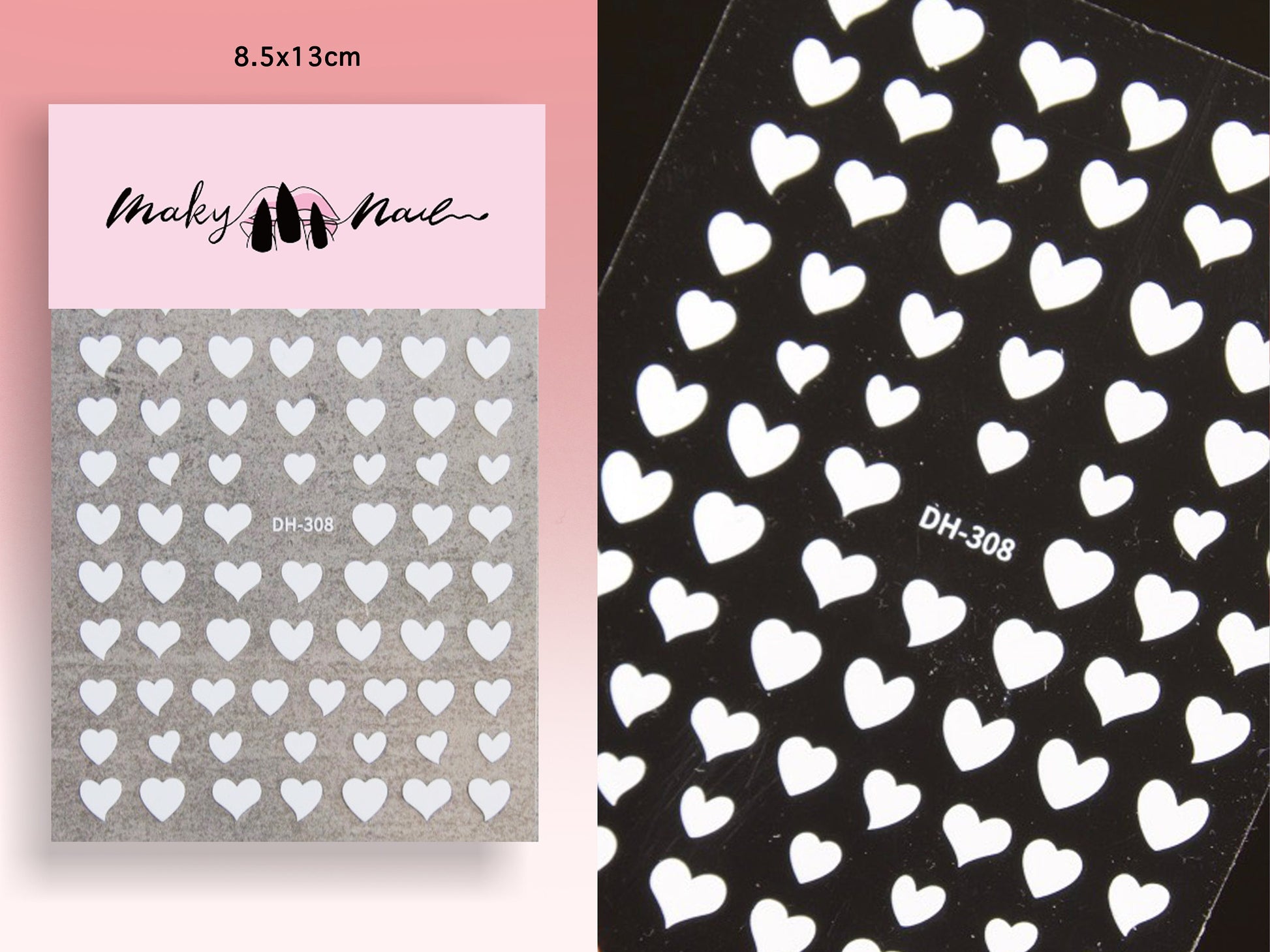 Red Heart Nail Sticker/ Sweet love Nail Art Stickers Self Adhesive Decals/Red Ribbon nail art sticker/ Valentine&#39;s Day nail decal