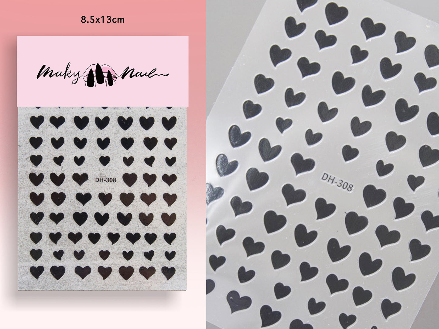 Red Heart Nail Sticker/ Sweet love Nail Art Stickers Self Adhesive Decals/Red Ribbon nail art sticker/ Valentine&#39;s Day nail decal