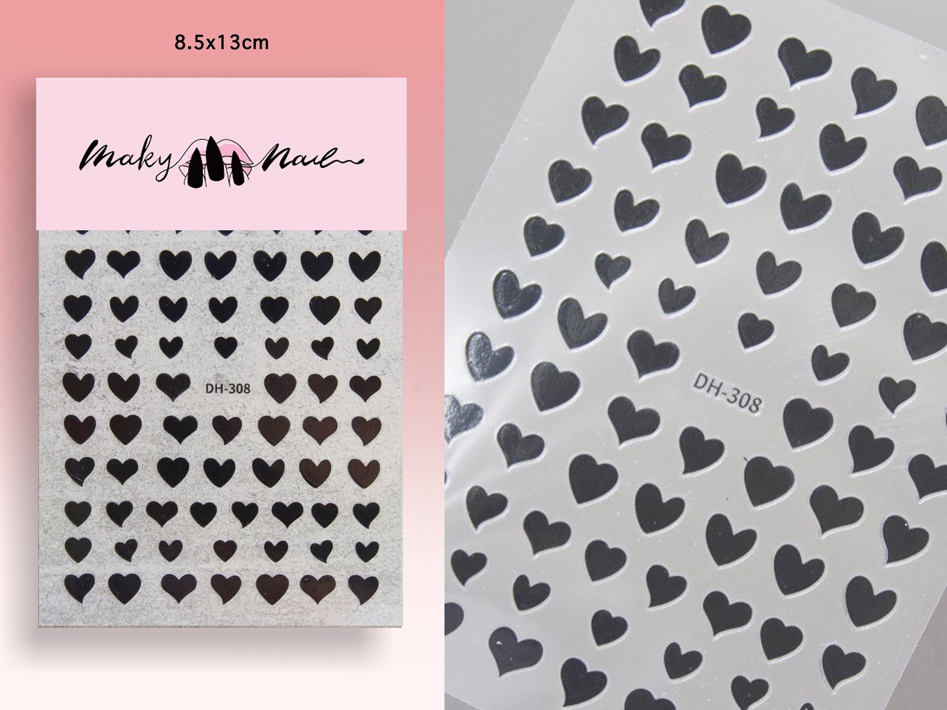 Red Heart Nail Sticker/ Sweet love Nail Art Stickers Self Adhesive Decals/Red Ribbon nail art sticker/ Valentine&#39;s Day nail decal