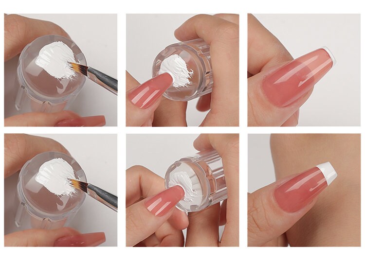Clear Nail stamping tool/ Silicon Clear Jelly Stamper Transparent Nail Stamping Stamp Scraper Polish Print Transfer DIY supply