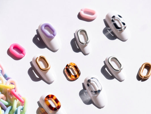 10pcs Link Studs for nails and jewelry design supply/ Plastic Candy Color Amber Solo Hook Link Chain Maker