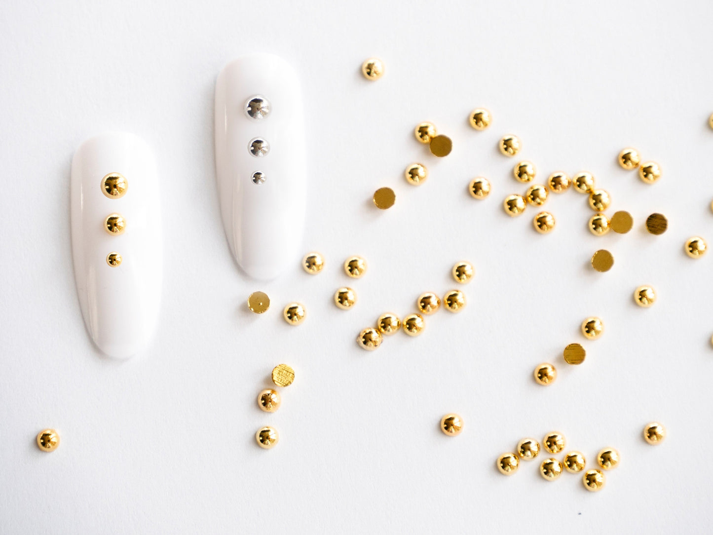 Metallic Hemisphere Caviar beads/ Semicircle Silver Gold nail micro beads