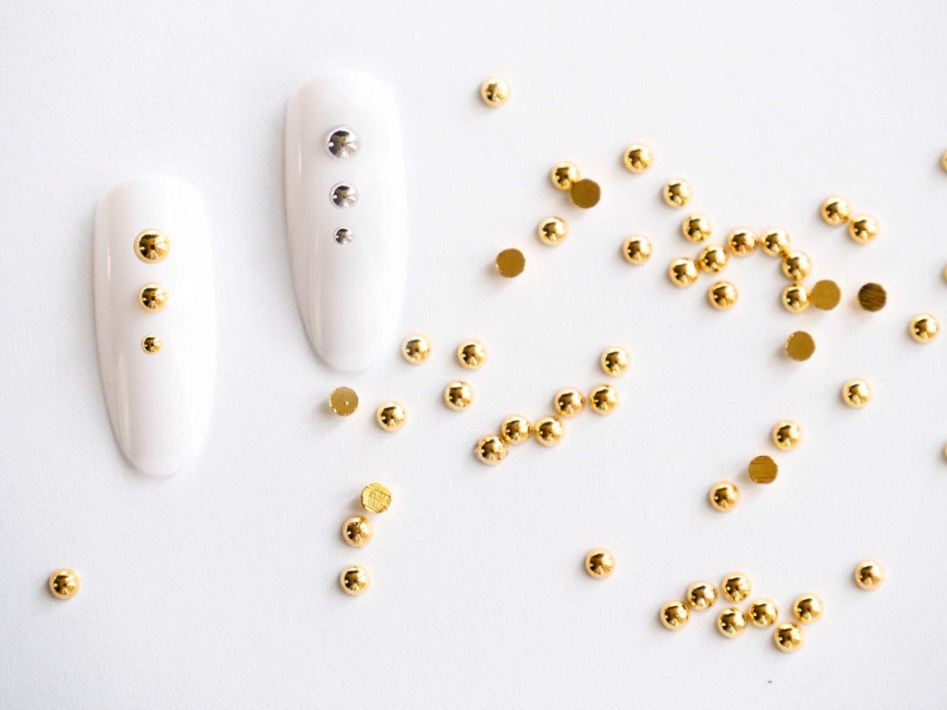 Metallic Hemisphere Caviar beads/ Semicircle Silver Gold nail micro beads