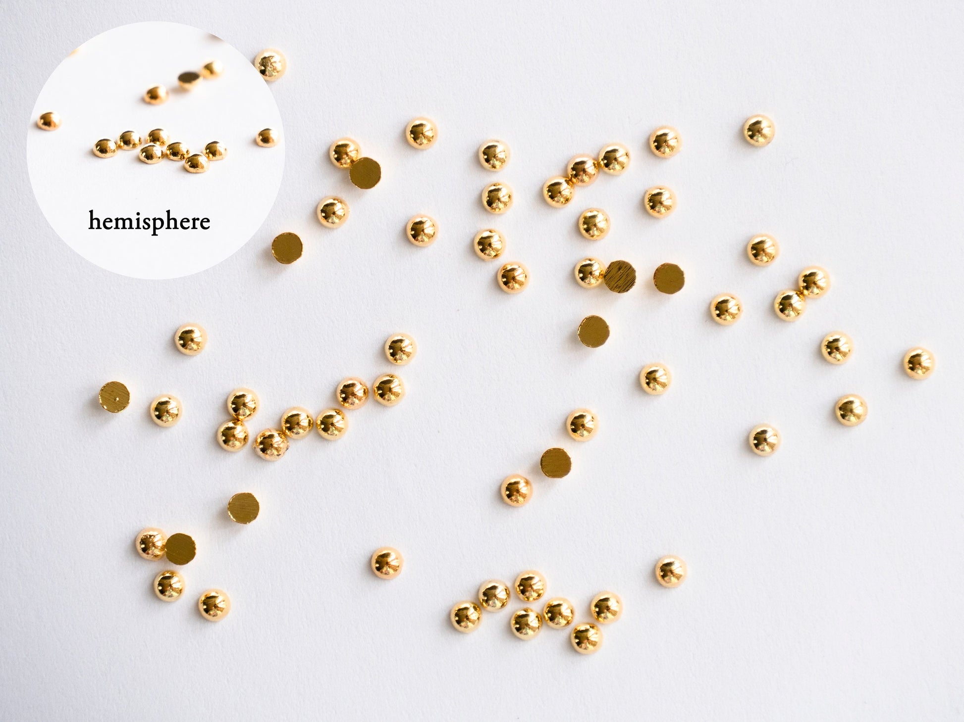 Metallic Hemisphere Caviar beads/ Semicircle Silver Gold nail micro beads