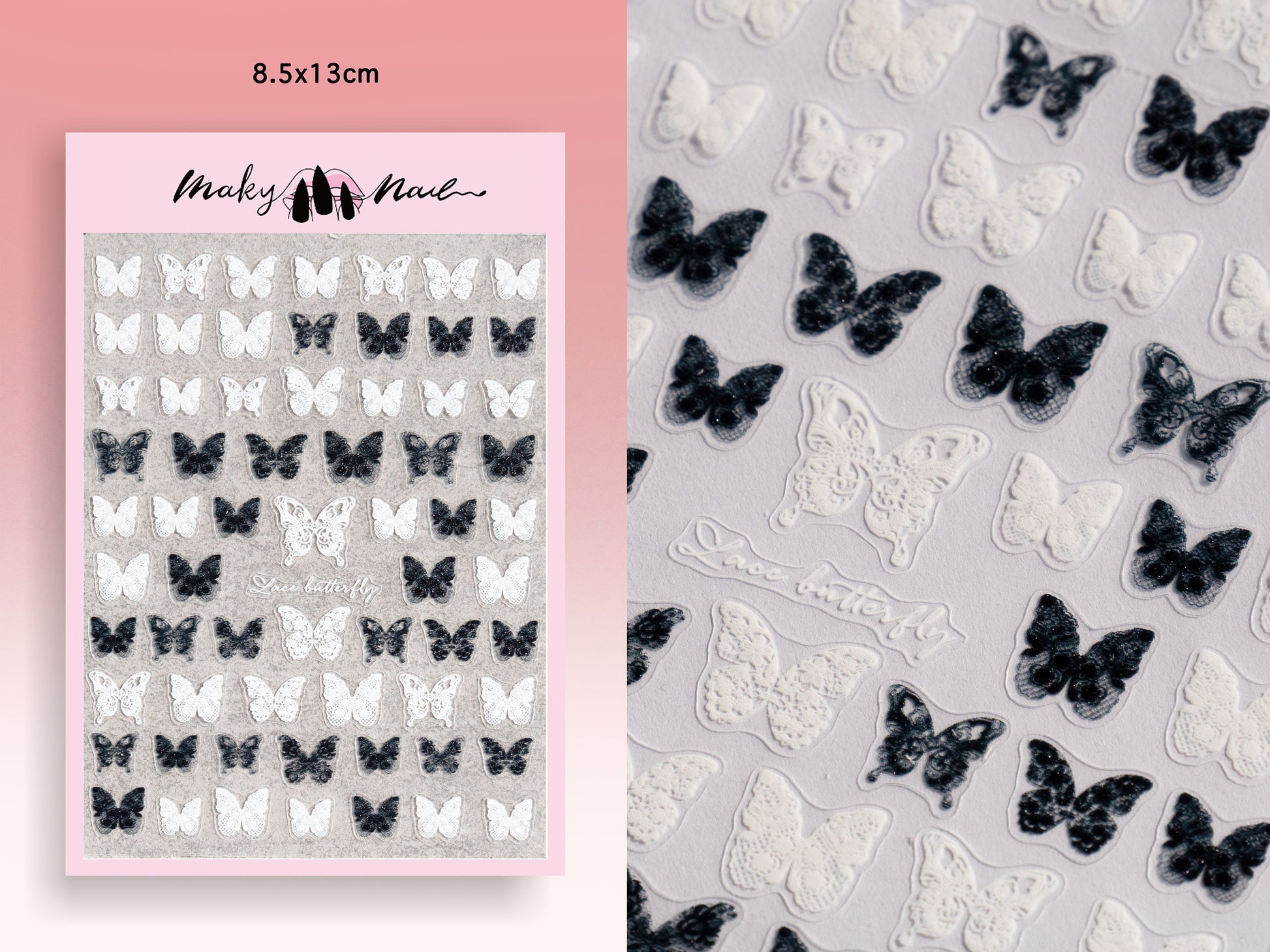 Bridal Dotting lace nail sticker/Butterfly Circle Dots 3D Nail Art Stickers Self Adhesive Decals/ Full Piece Ultra Thin Nail polish UV gel