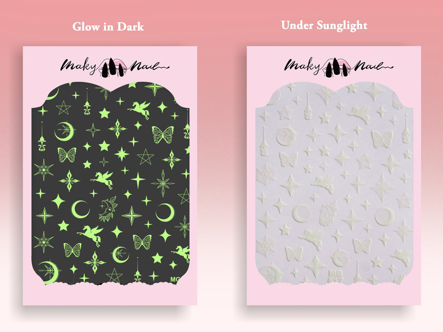Starry Sky Luminous nail sticker/ Halloween Glow in the dark Night Life 3D Nail Art Self Adhesive Decals/ Peel off star Nails