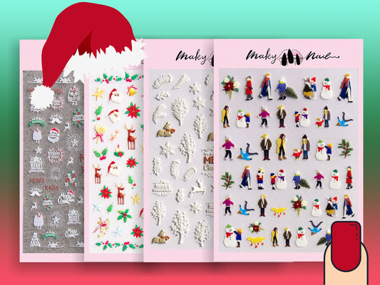 Christmas Santa Nail Art Stickers Self Adhesive Decals