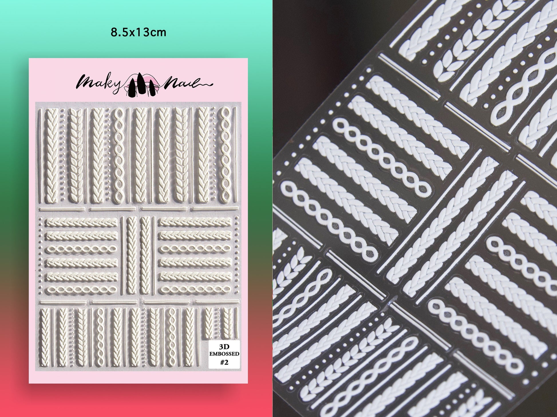 Knit Sweater Nail Art Stickers Self Decals/ Fall Winter 3D Embossed Textured Sweaters Beanie Peel off Nails Sticker/ Christmas Nails
