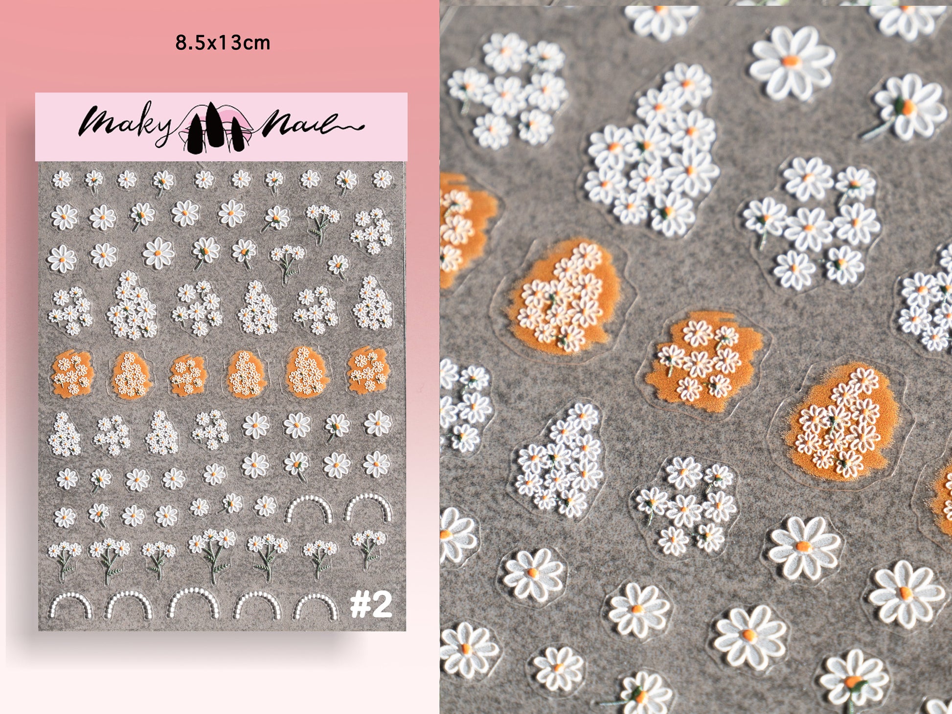 Flower Bouquet Nail Art Sticker/ Lily of the Valley Sunflower DIY Tips Guides Transfer Stickers/ Flower peel off Baby&#39;s-breath Stickers