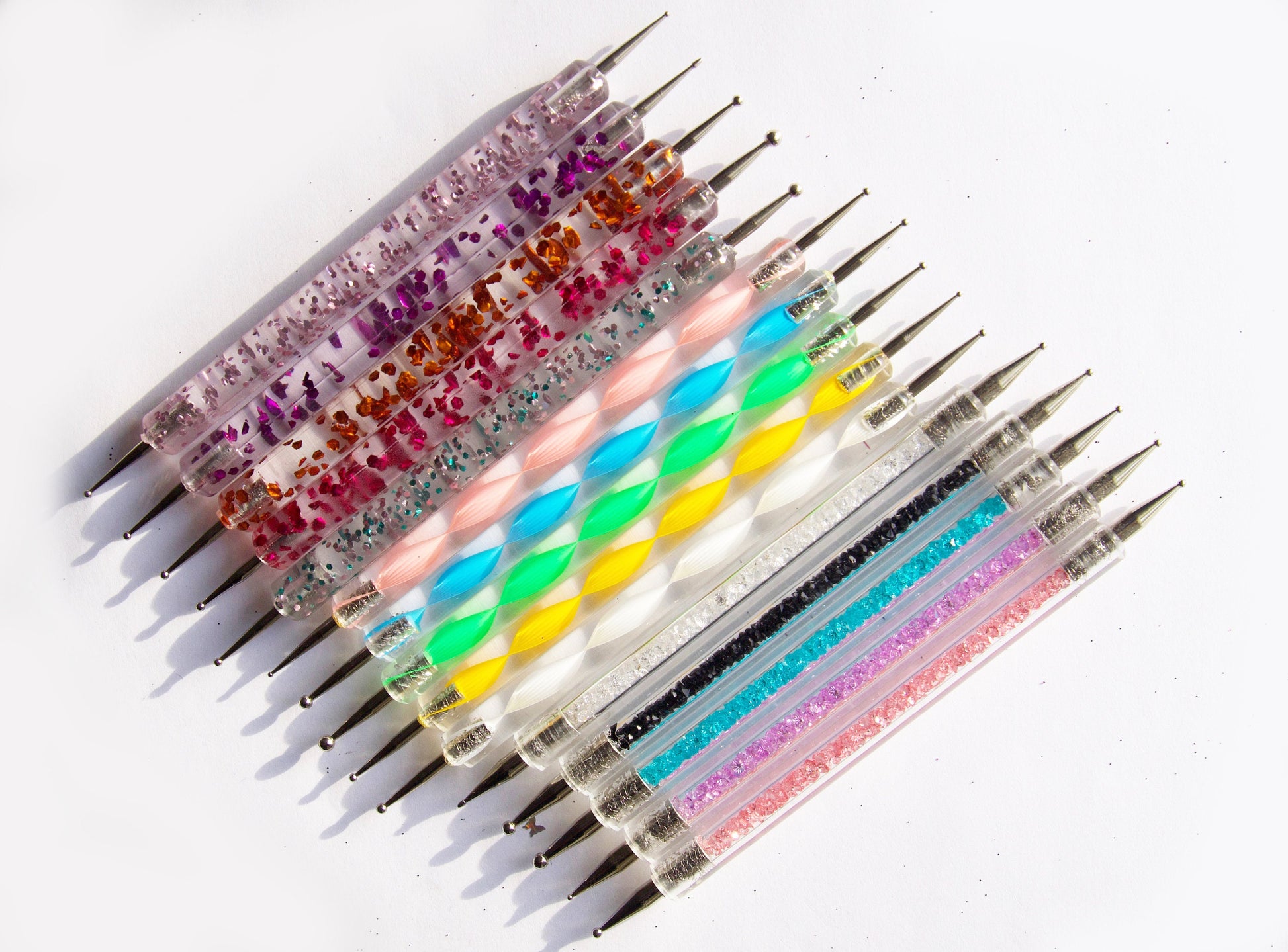 5 pcs Crystal Dotting Pen Set for Nail Art/marbleizing glaze painting pen/ Polymer clay DIY tool pen/ Miniature crafts making tool set
