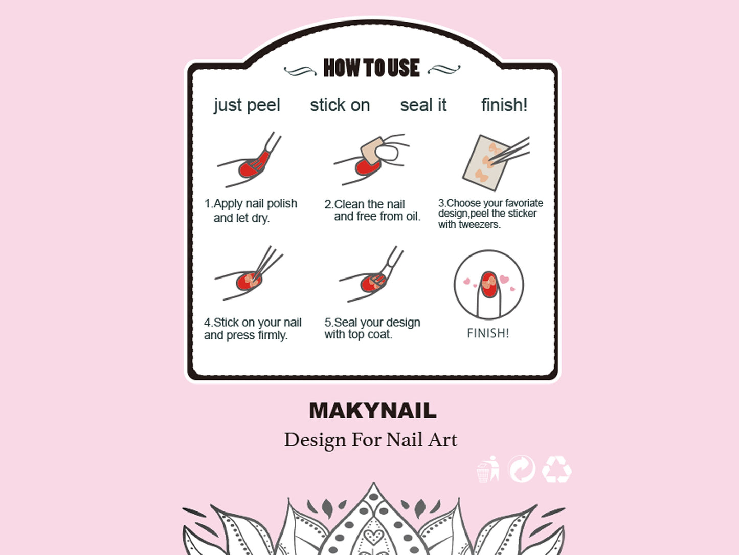 Mandala nail sticker/ Spiritual Starry Boho 3D Nail Art Stickers Self Adhesive Decals/ Geometric Symbol MeditationNail Art