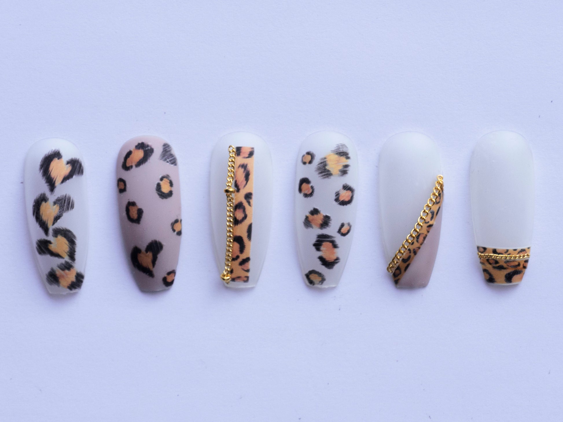Leopard Print Nail Sticker/ Animal Pattern Self Adhesive Decals/ Brown Heart Cute Peel Off Nail Deco