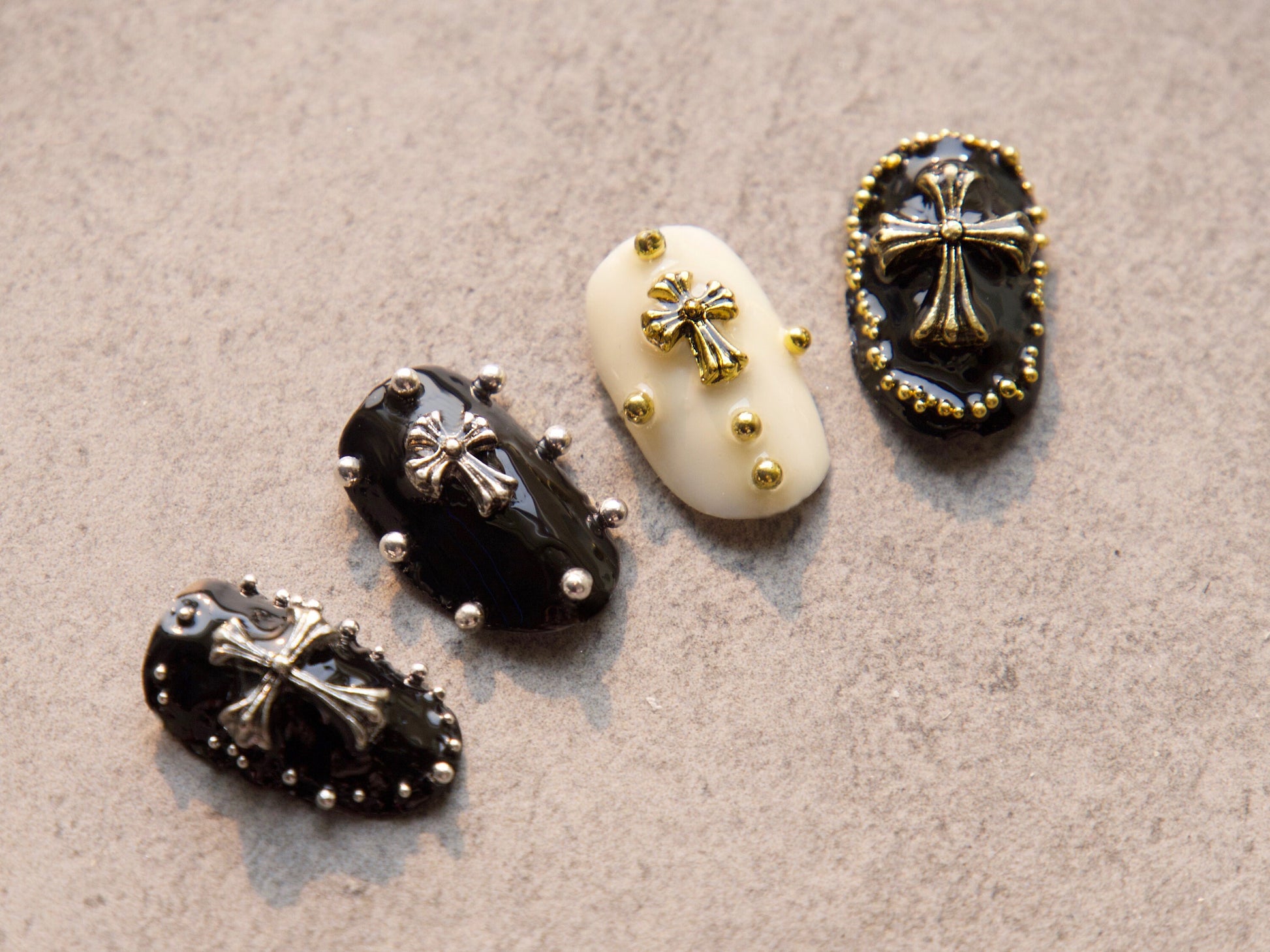 5pcs Antique Cross nail decoration/gold silver Christian Nail DIY deco/ Cross charm for nail gel and polish design