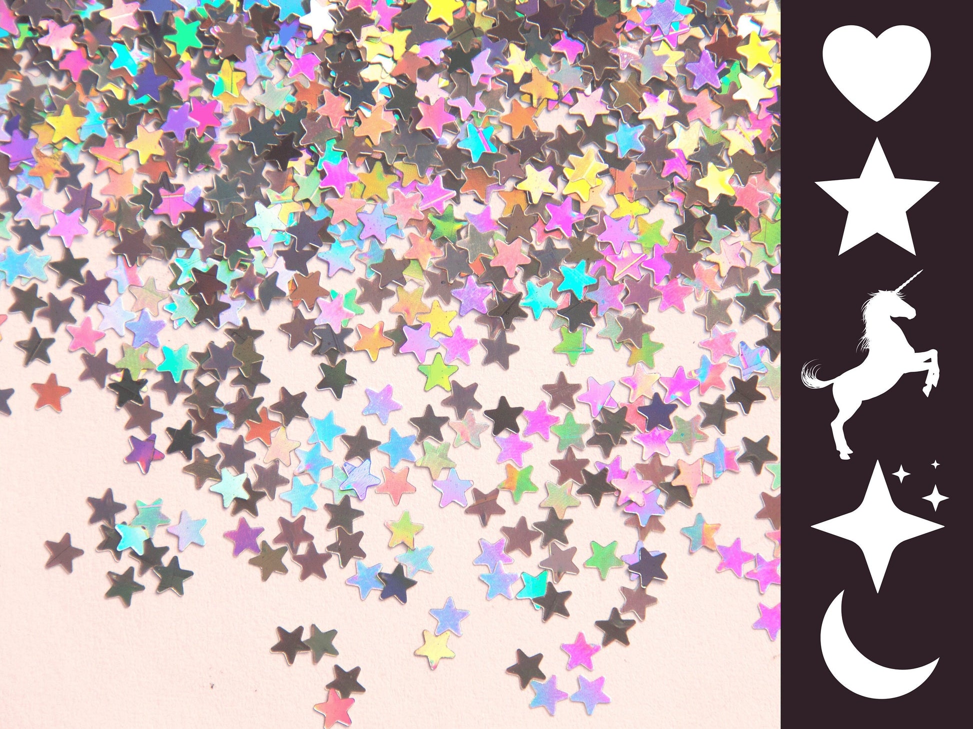 Halo silver Nail Flakes 3D DIY laser Sequins/Mermaid silver star heart starry shaped glitter flakes for nail gel UV resin nail polish