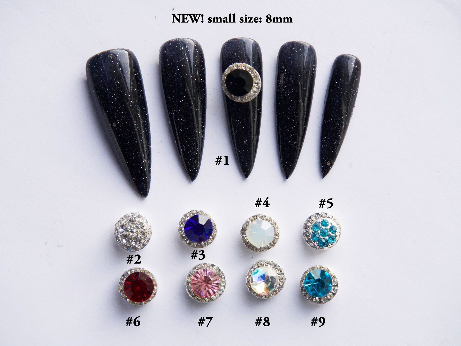 2 pcs 3D Round spinning Crystal nail decoration/ gold silver plated Spin Rhinestone glitter charm Nail DIY deco