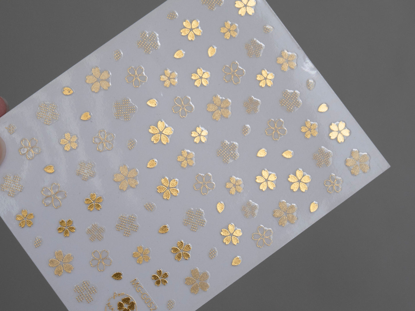 Gold sakura flower Nail Art Sticker/ DIY Tips Guides Transfer Stickers/ golden flower Sticker/ plum blossom manicure stencil