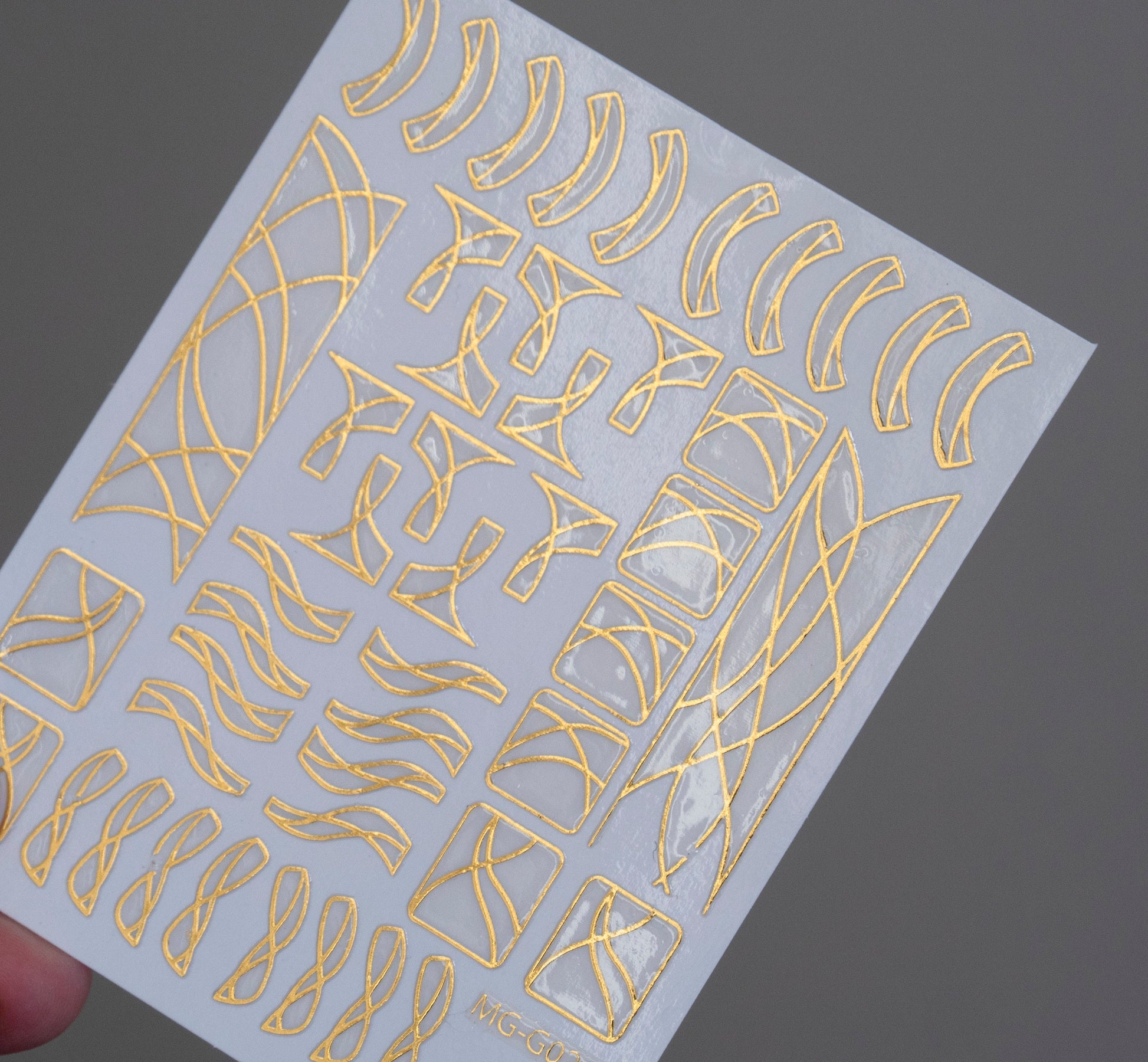 Geometry nail sticker/ Golden wave stripe Self Adhesive Decals/ Heart monitor Electrocardiogram ECG heart beat sticker