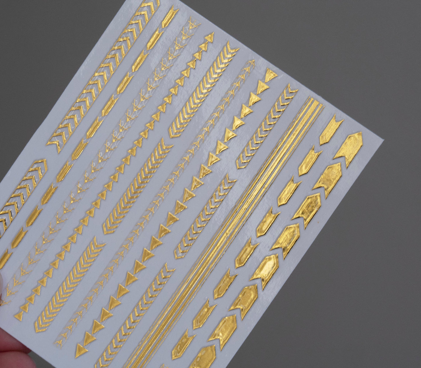 Gold Boho Stripe Arrow Theme nail sticker/ 1 Sheet 3D Nail Art Stickers Self Adhesive Decals/ nail art sticker / triangle Nail Appliques