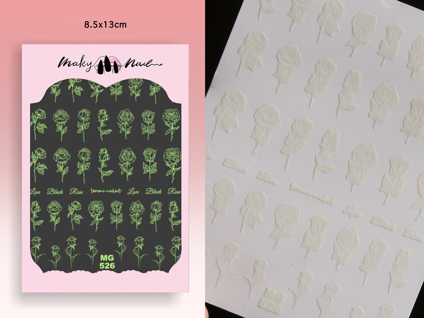 Fairy Tale Butterfly nail sticker/ Halloween Glow in the dark Night Life Party 3D Nail Art Self Adhesive Decals/ Peel off Floral Stickers