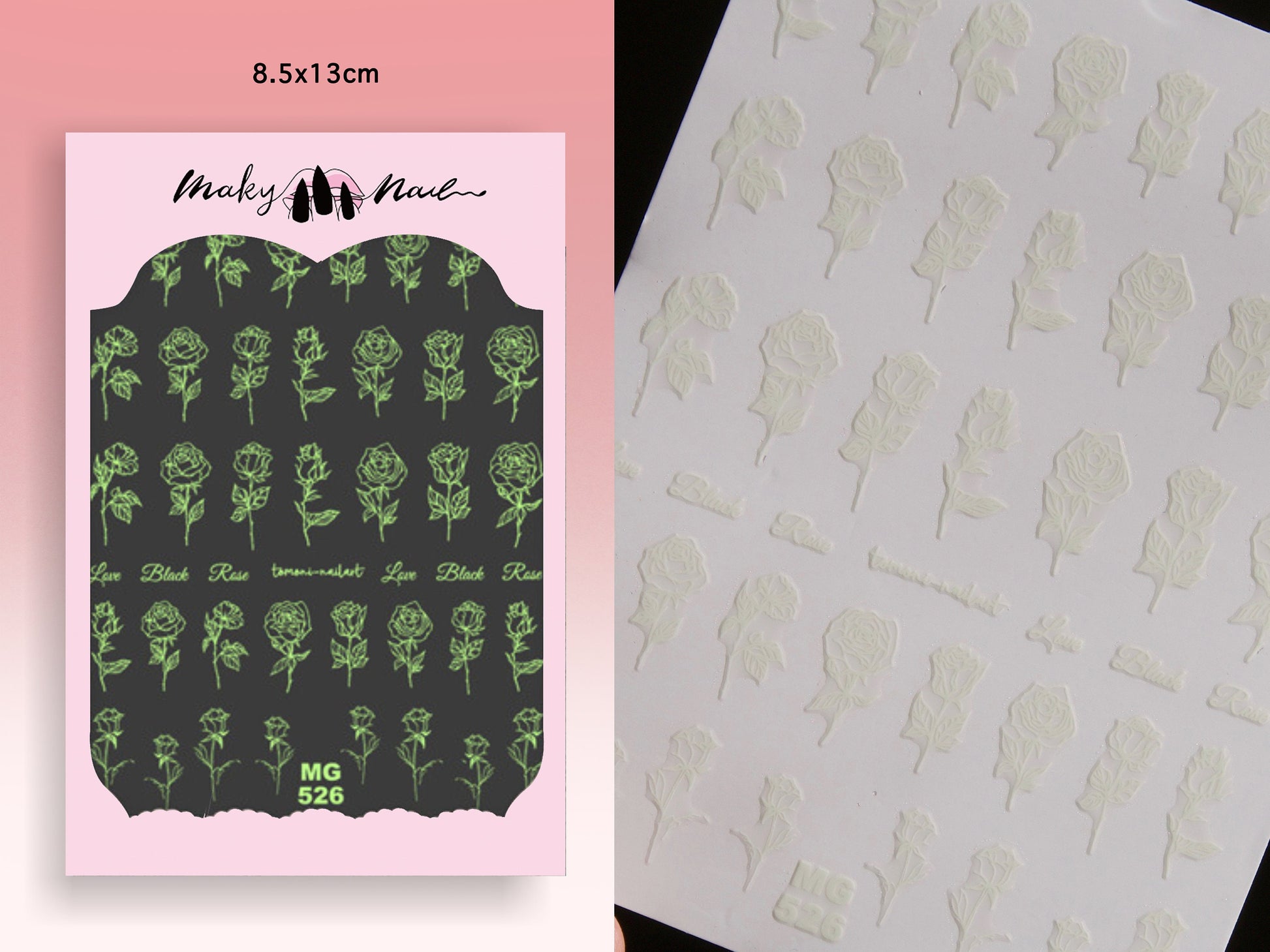 Fairy Tale Butterfly nail sticker/ Halloween Glow in the dark Night Life Party 3D Nail Art Self Adhesive Decals/ Peel off Floral Stickers