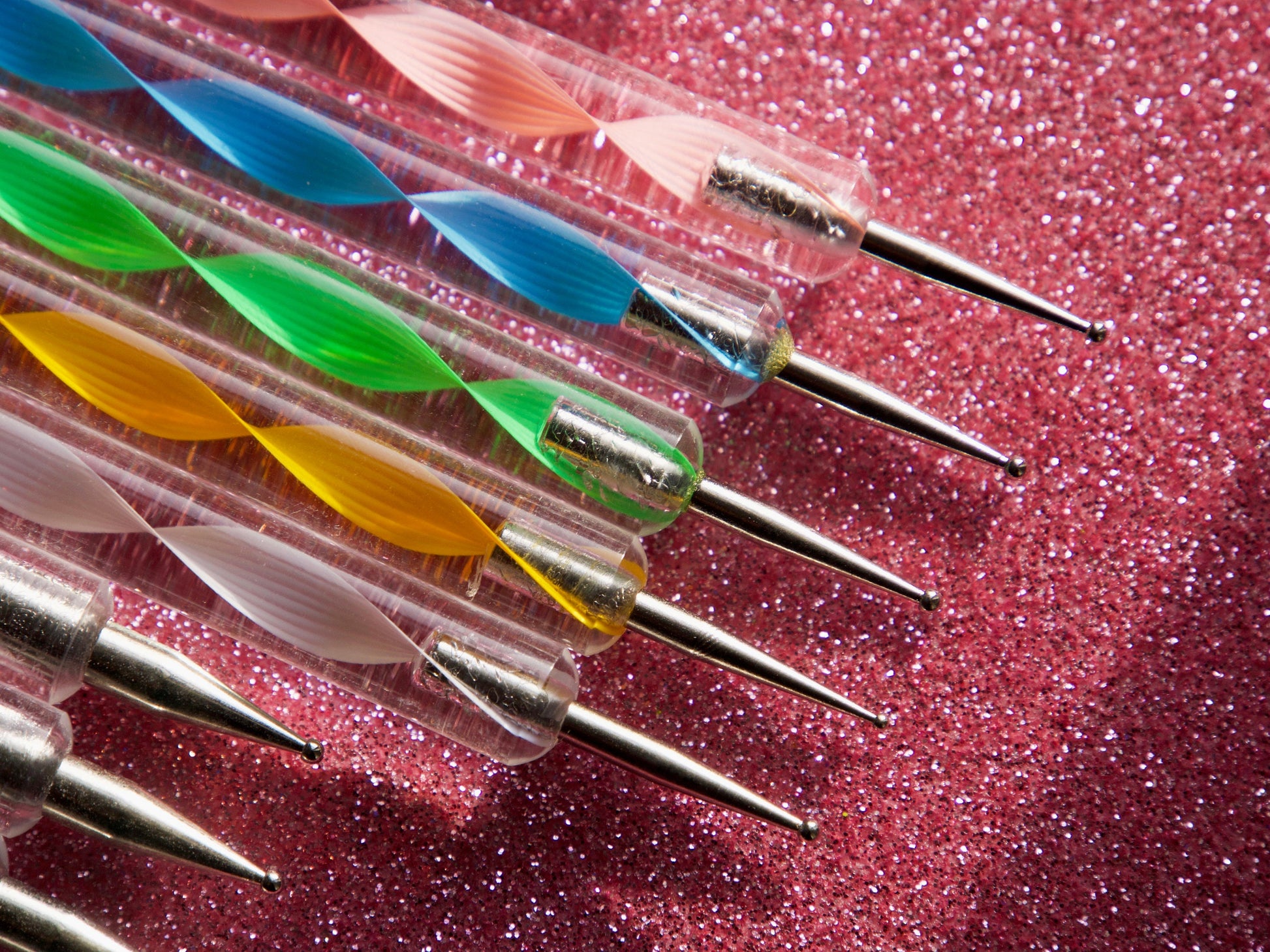 5 pcs Crystal Dotting Pen Set for Nail Art/marbleizing glaze painting pen/ Polymer clay DIY tool pen/ Miniature crafts making tool set