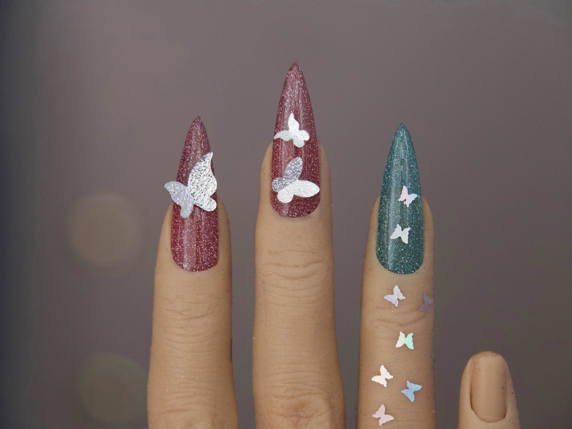 5 pcs 3D Butterfly nail decoration/ silver gold butterfly Nail DIY charm for nail gel mail polish design