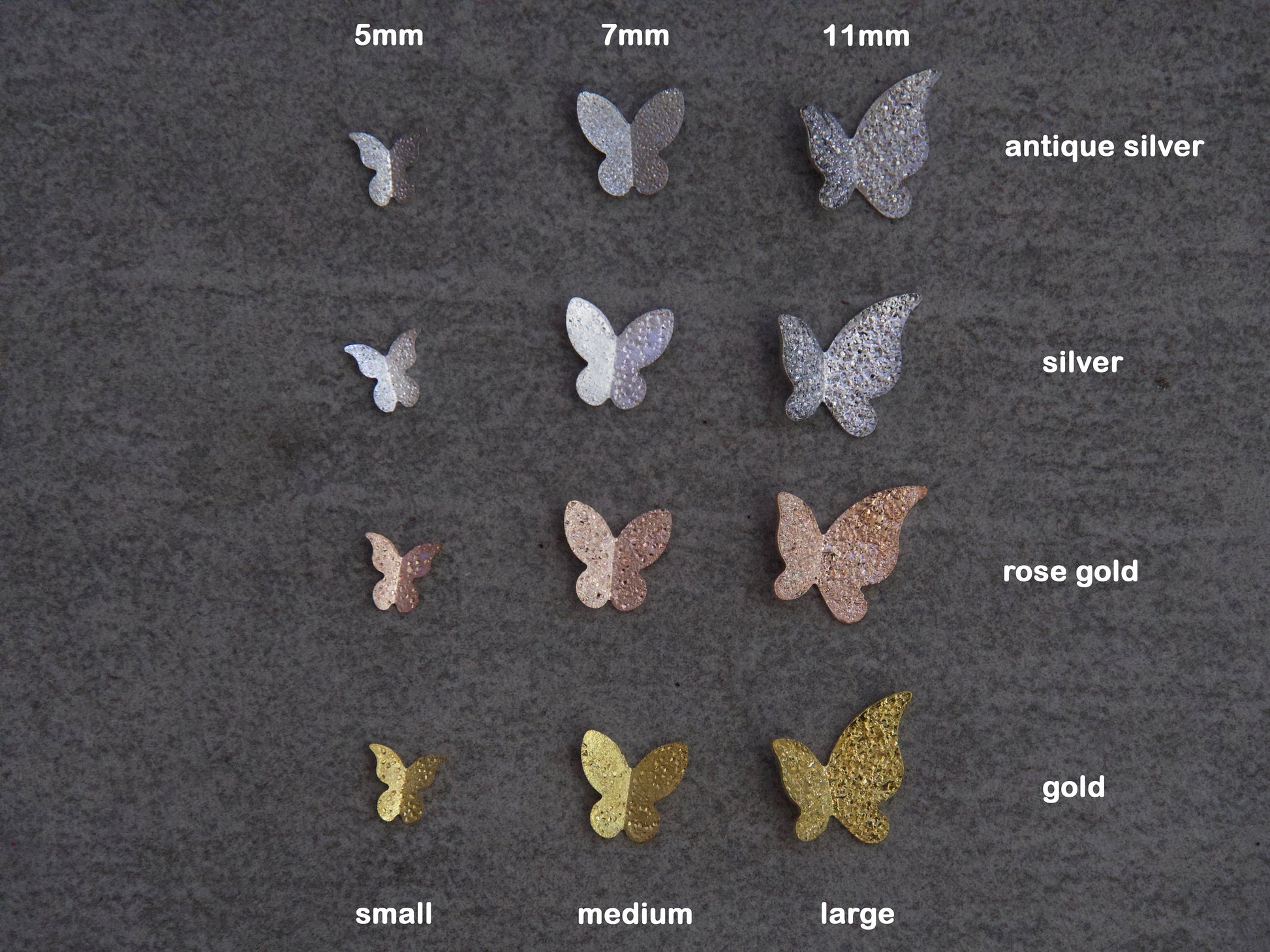 5 pcs 3D Butterfly nail decoration/ silver gold butterfly Nail DIY charm for nail gel mail polish design