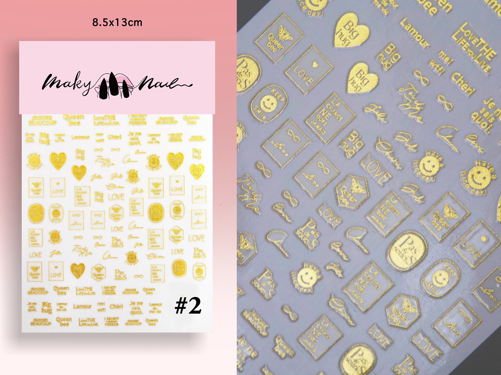 Gold Cross nail sticker/ Heart and Cross Nail Art Stickers Self Adhesive Decals/ gold metallic sweet heart nail art sticker
