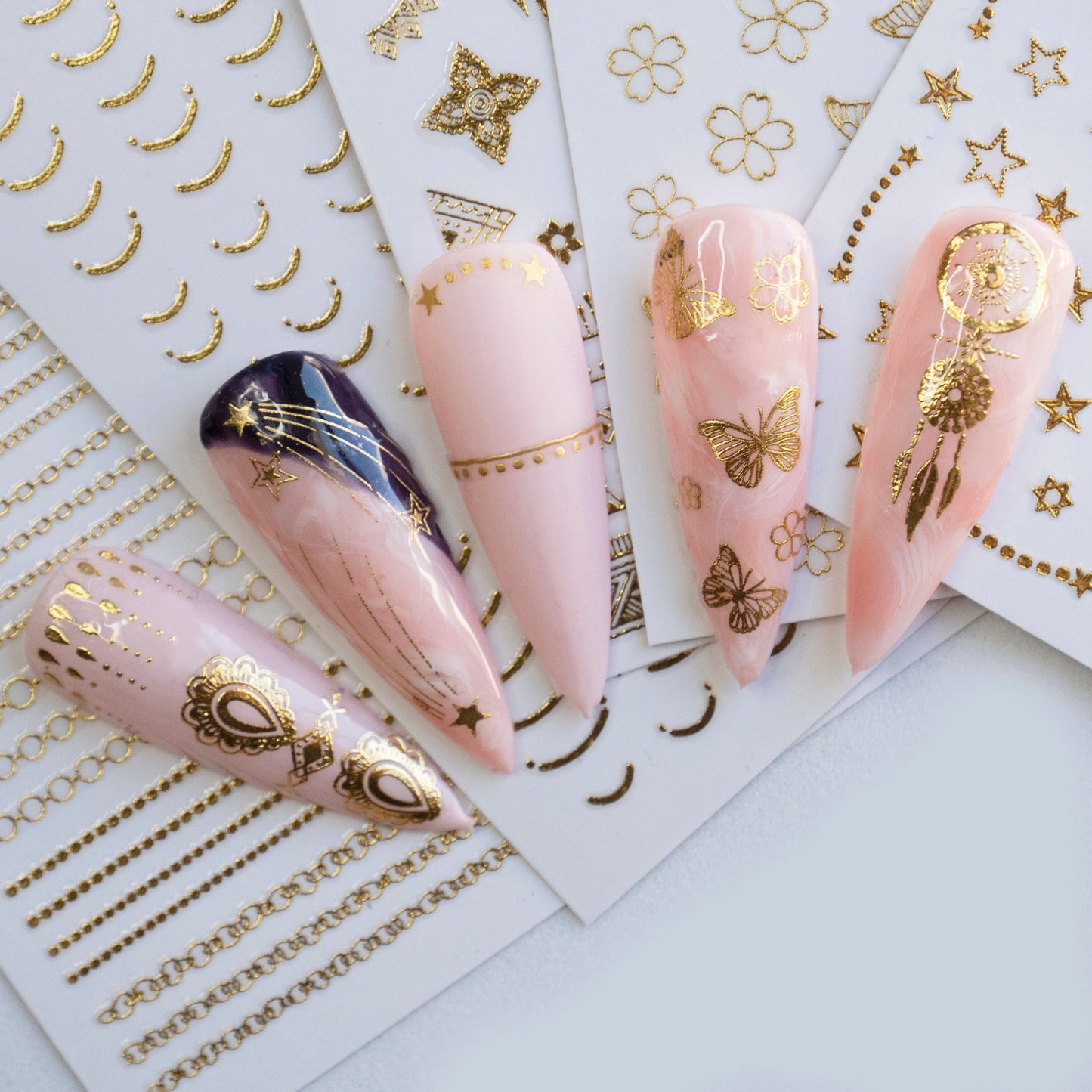 Mandala nail sticker/ Spiritual Starry Boho 3D Nail Art Stickers Self Adhesive Decals/ Geometric Symbol MeditationNail Art