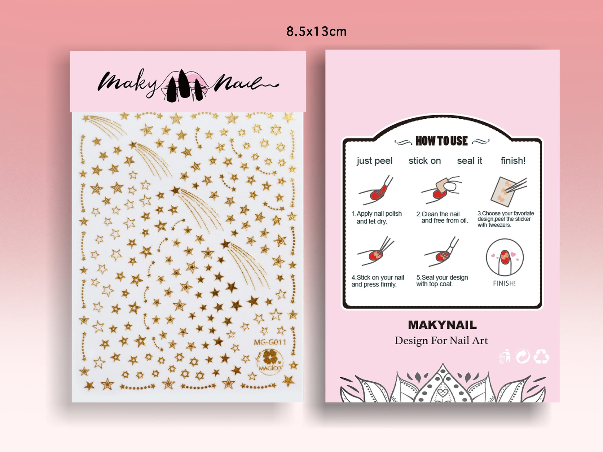 Gold meteor nail sticker/ shooting starNail Art Stickers Self Adhesive Decals/ gold metallic star nail art sticker