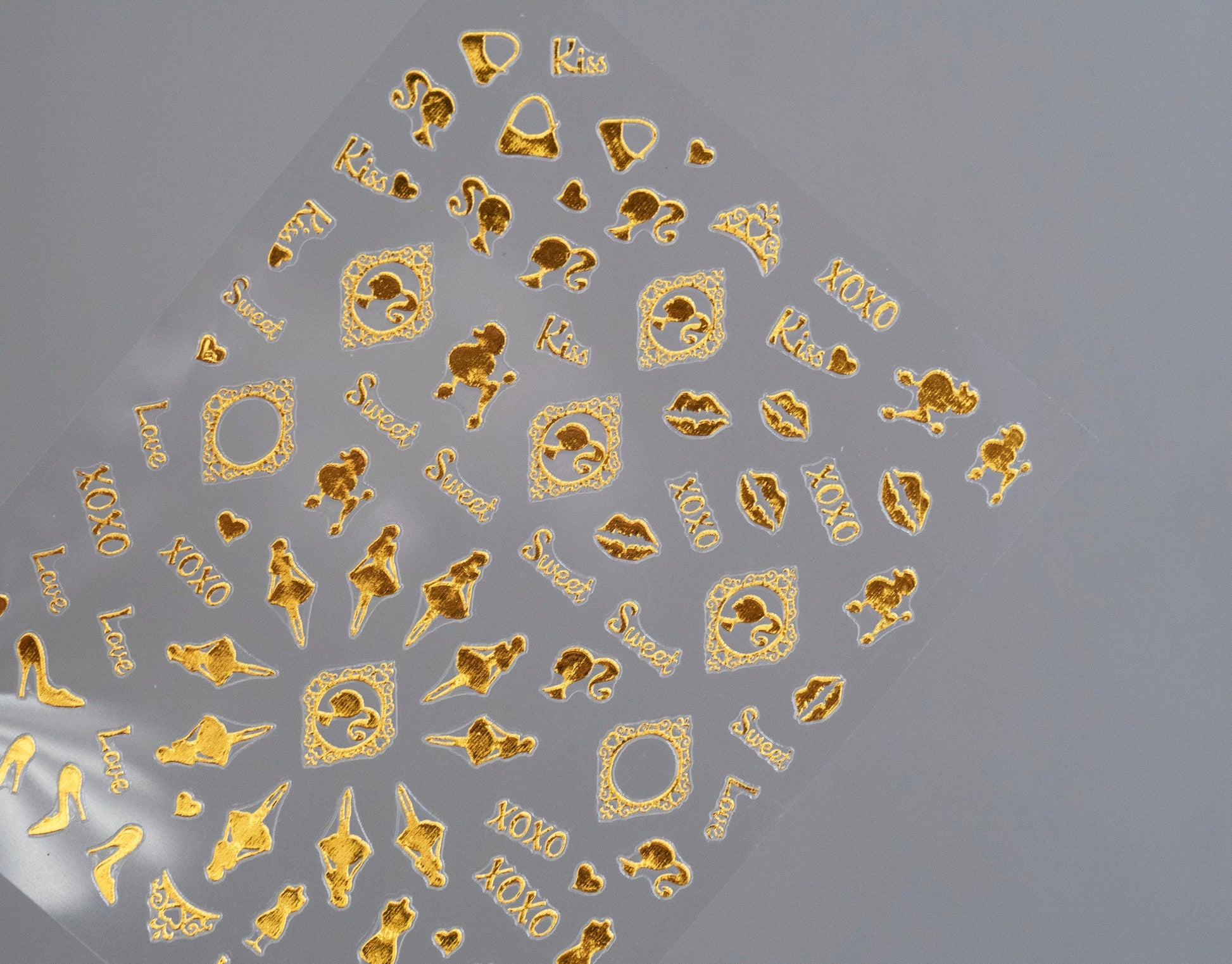 Gold Fashion nail sticker/No 5 perfume gold 3D Nail Art Stickers Self Adhesive Decals/ High heel shoes sticker/Gold Nail Appliques