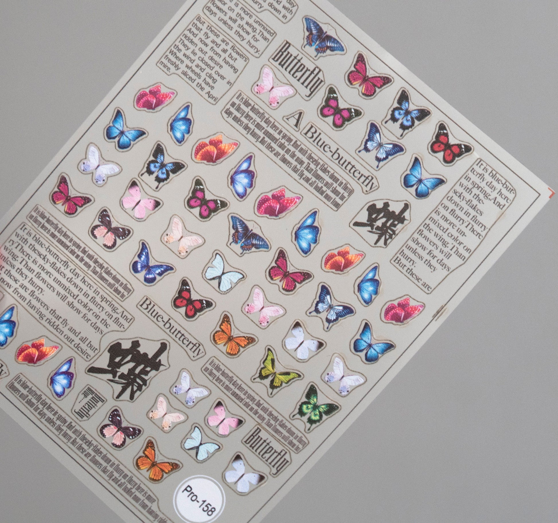 Ultra Thin Butterfly Sticker Nail Art/ Woodland Garden Morpho Monarch Butterfly Peel Off nail sticker/ Fairy Tale Floral Pro Sticker