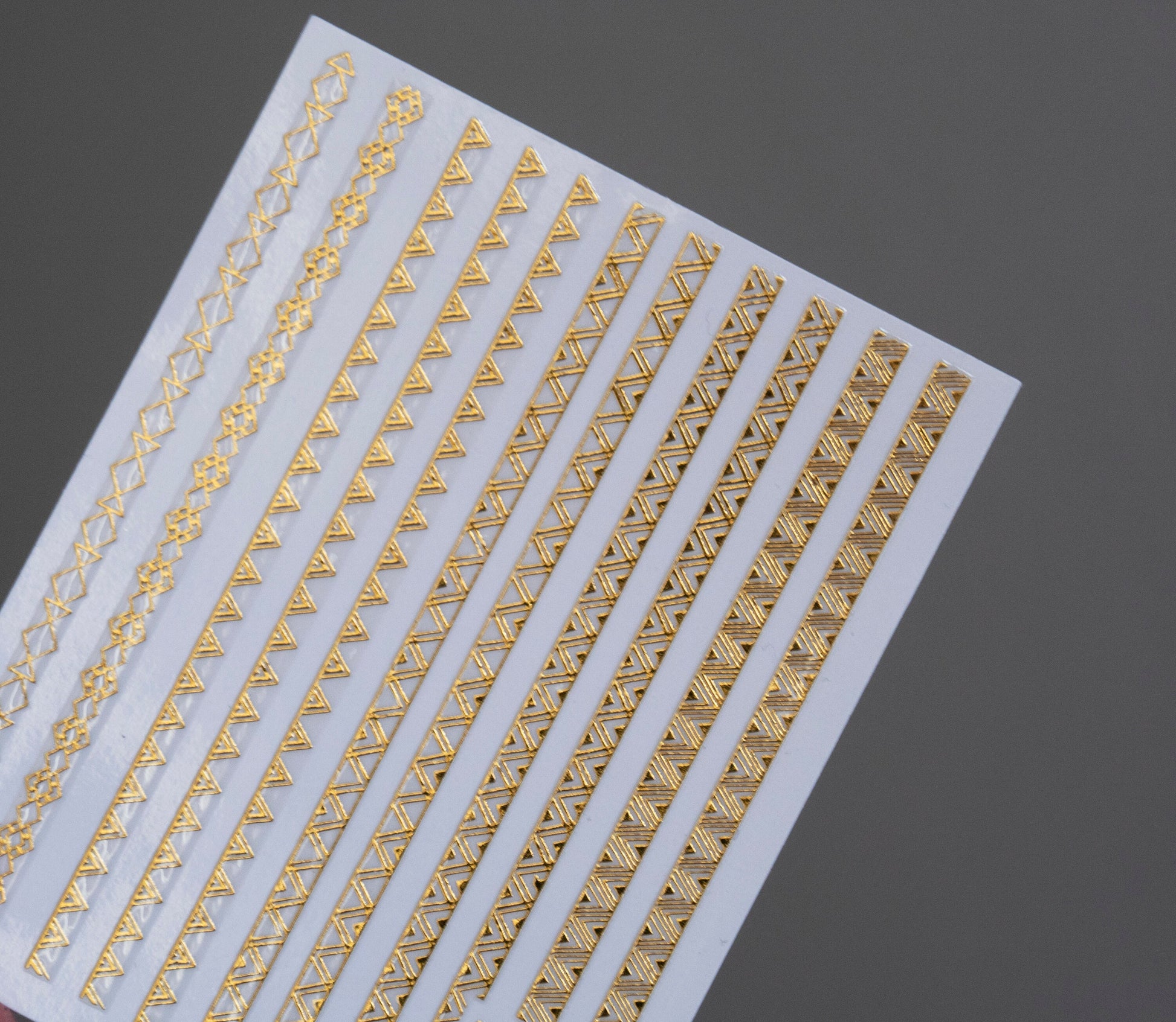 Gold Boho Stripe Arrow Theme nail sticker/ 1 Sheet 3D Nail Art Stickers Self Adhesive Decals/ nail art sticker / triangle Nail Appliques