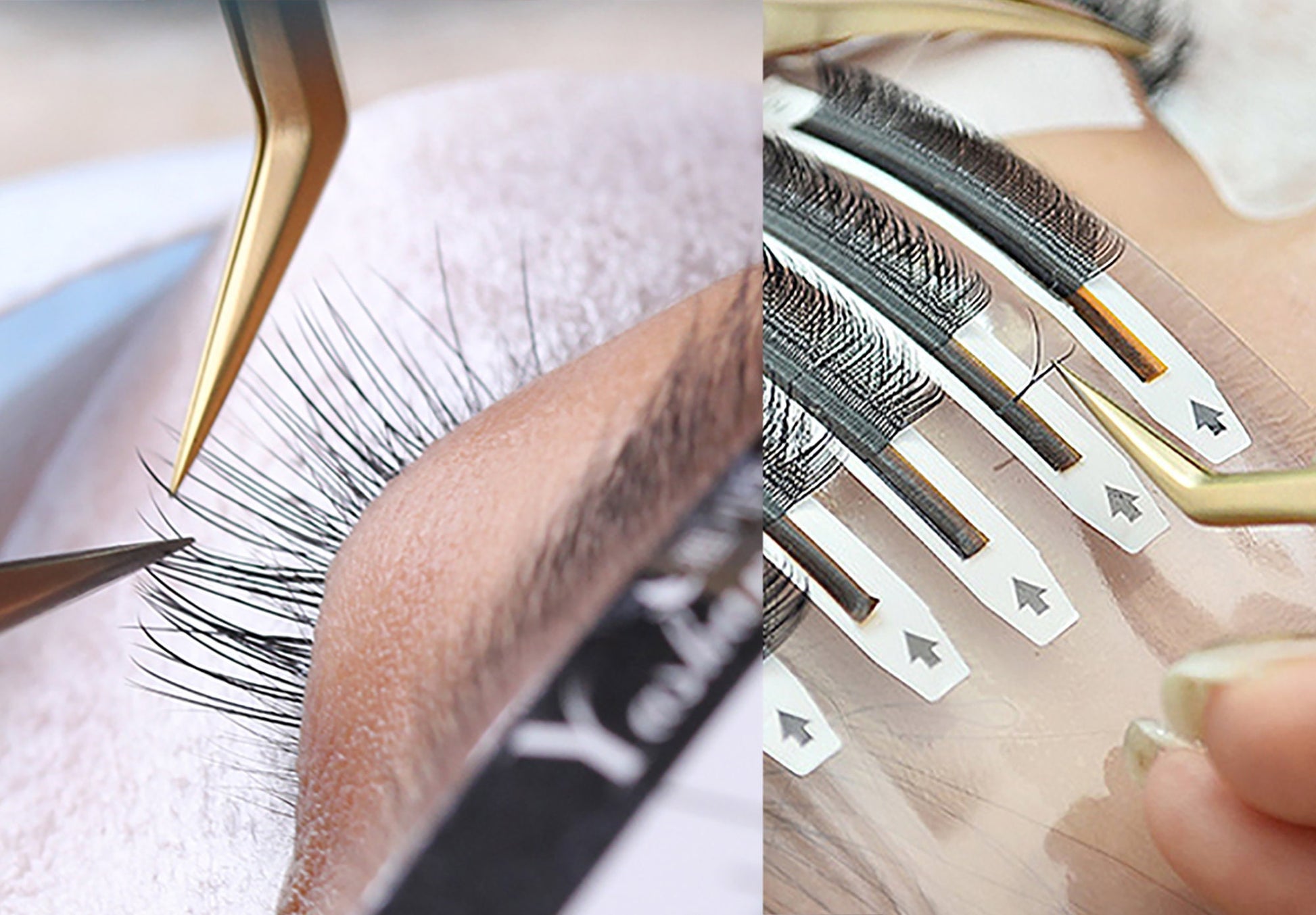 Eyelash Extension Tweezer Salon quality Professional Stainless Steel Precise Curved Tweezers for volume lashes/ Chameleon Gold picker