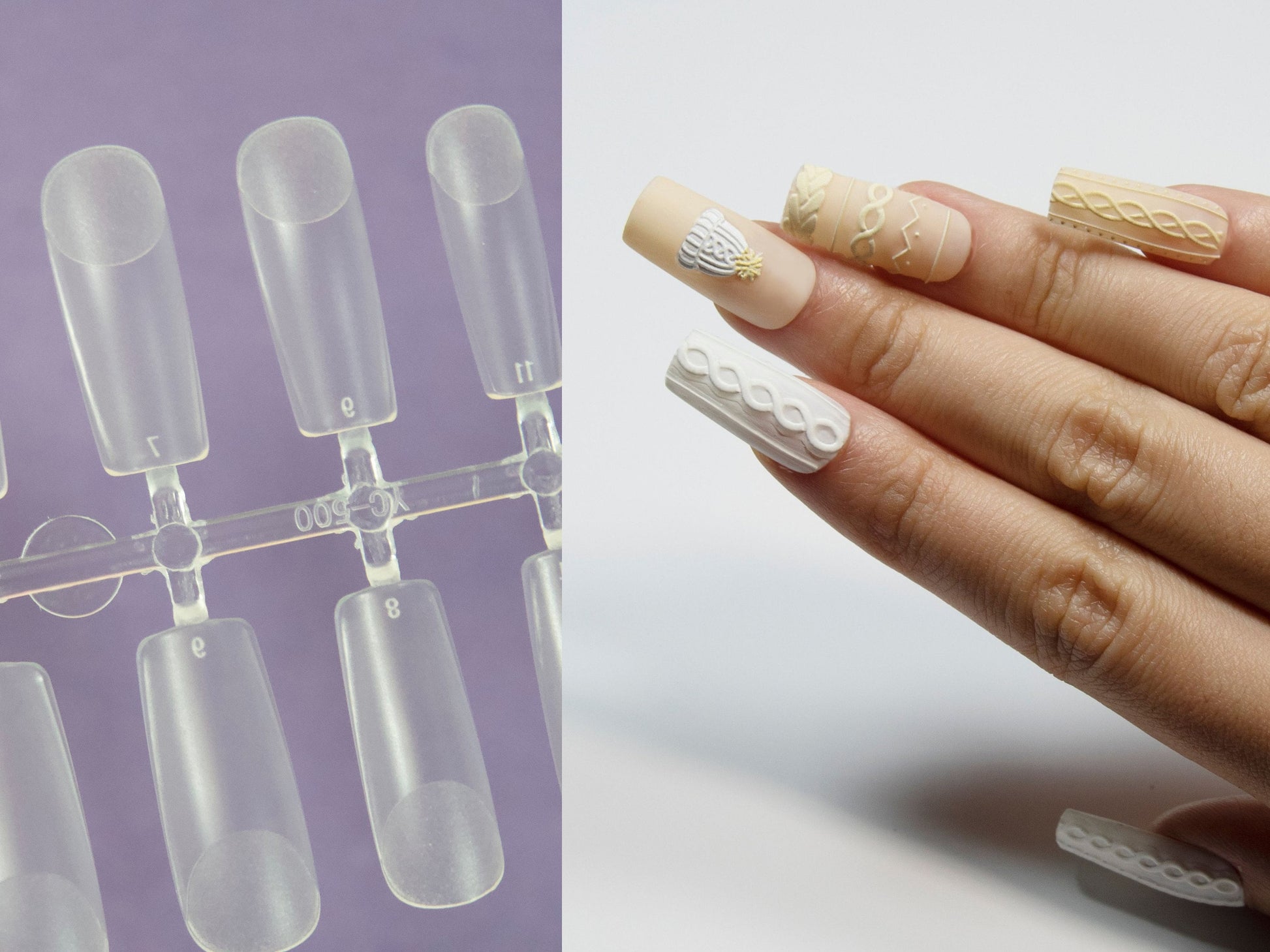 240pcs Gel Tips Half/Full Coffin Almond Square Press on False Fake Nails Manicure/ Dull Polish Matte Finish Ultra thin Durable False nails