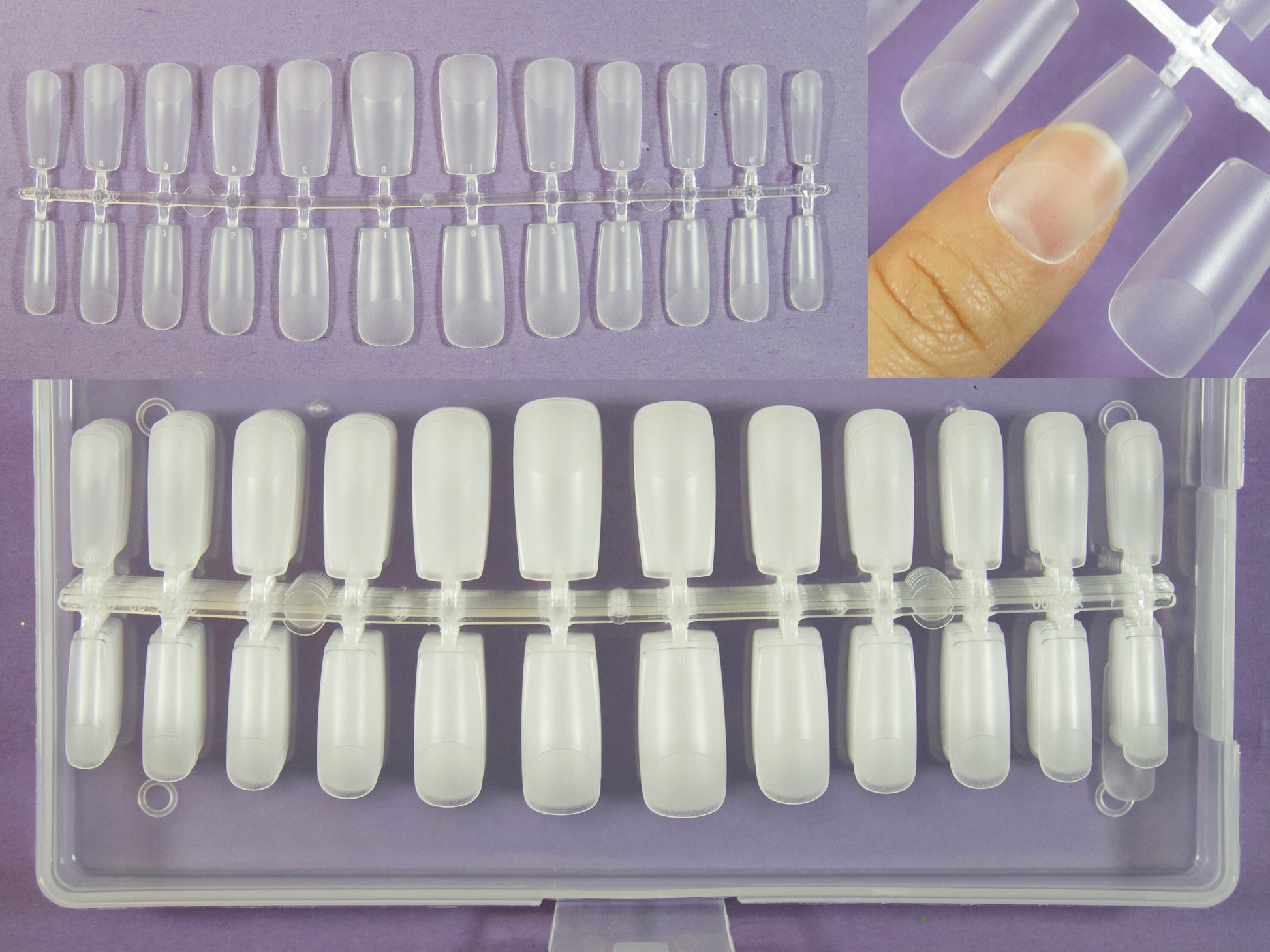 240pcs Gel Tips Half/Full Coffin Almond Square Press on False Fake Nails Manicure/ Dull Polish Matte Finish Ultra thin Durable False nails