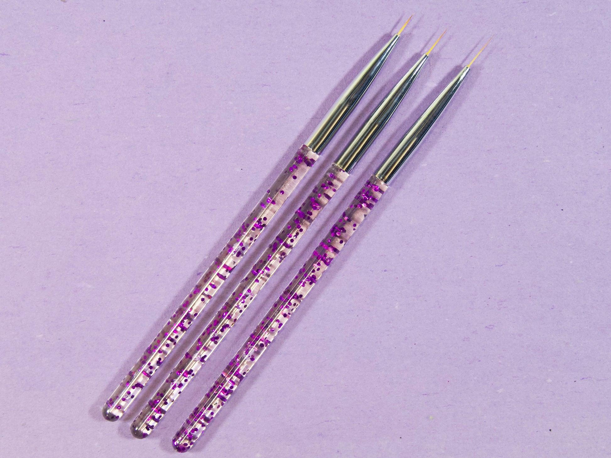 3 pcs Nail Brush Set for Detailing Striping Nail Art Brushes, liner brush, Painting Brushes set/ Crystal Pen- holder Nail Supply Tools