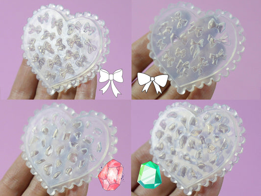 Bow tie/ Gemstone 3D Silicon Mould for Nail Art DIY Decal Design