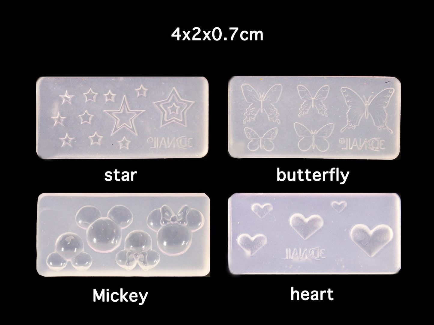 3D Acrylic Mould for Nail Art DIY Decal Design/ UV Resin Sculpture Mold Silicone Nail Art Kawaii Template Manicure nail Supply