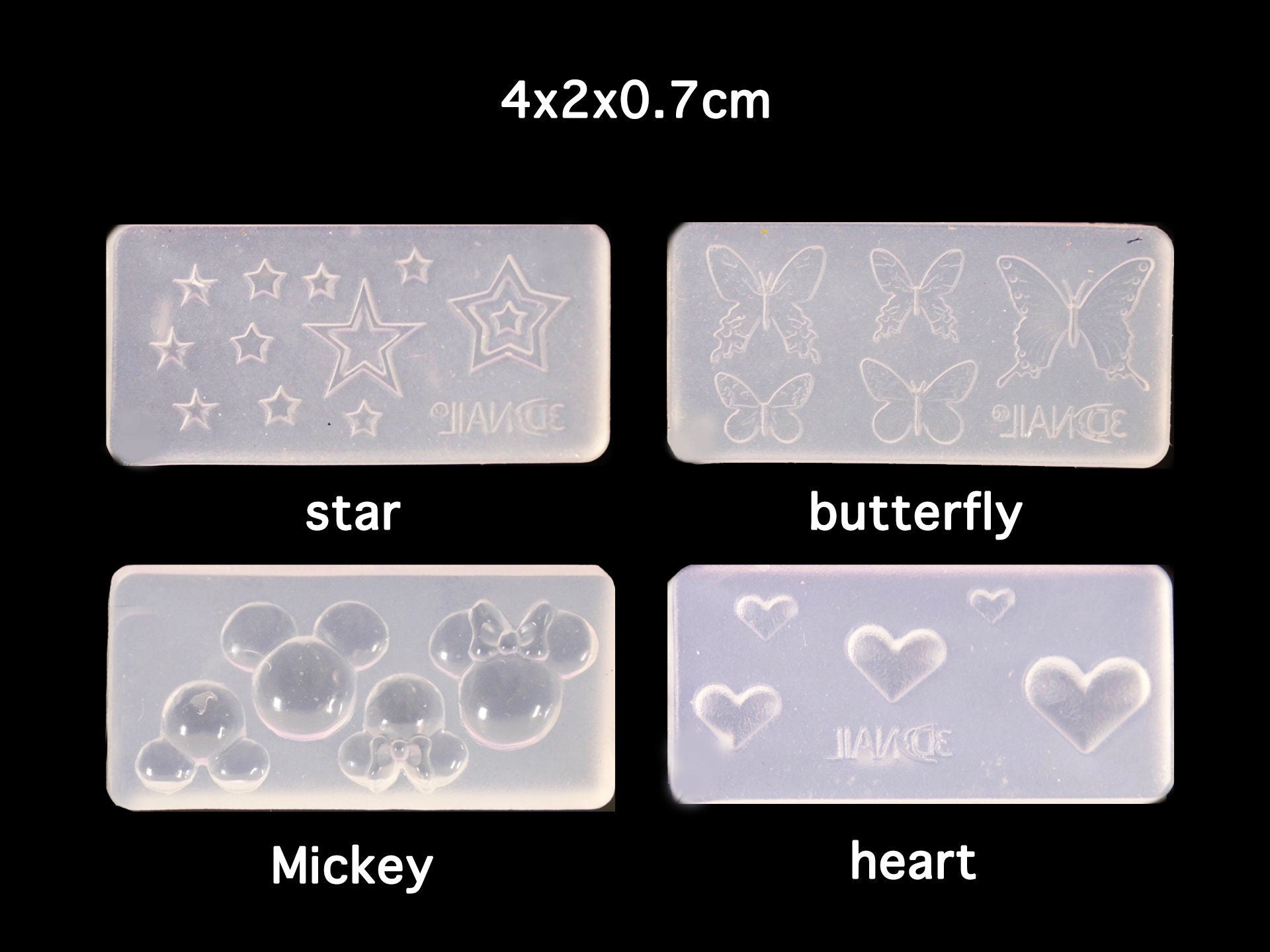 3D Acrylic Mould for Nail Art DIY Decal Design/ UV Resin Sculpture Mold Silicone Nail Art Kawaii Template Manicure nail Supply