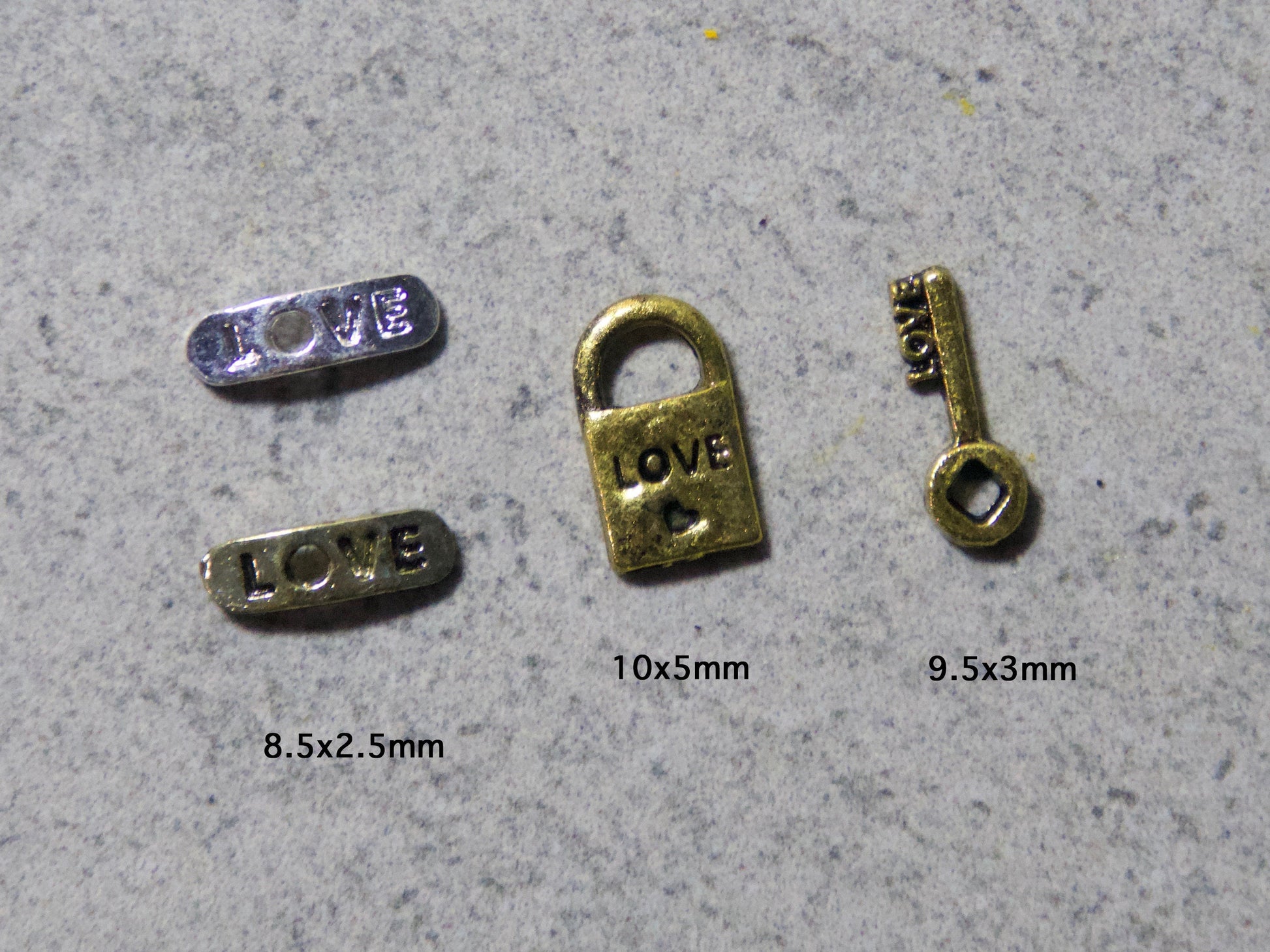 5 pcs Locks of love nail decoration/ Bronze Retro Love locks Nail DIY nail deco/ Lock your love key nail charms design