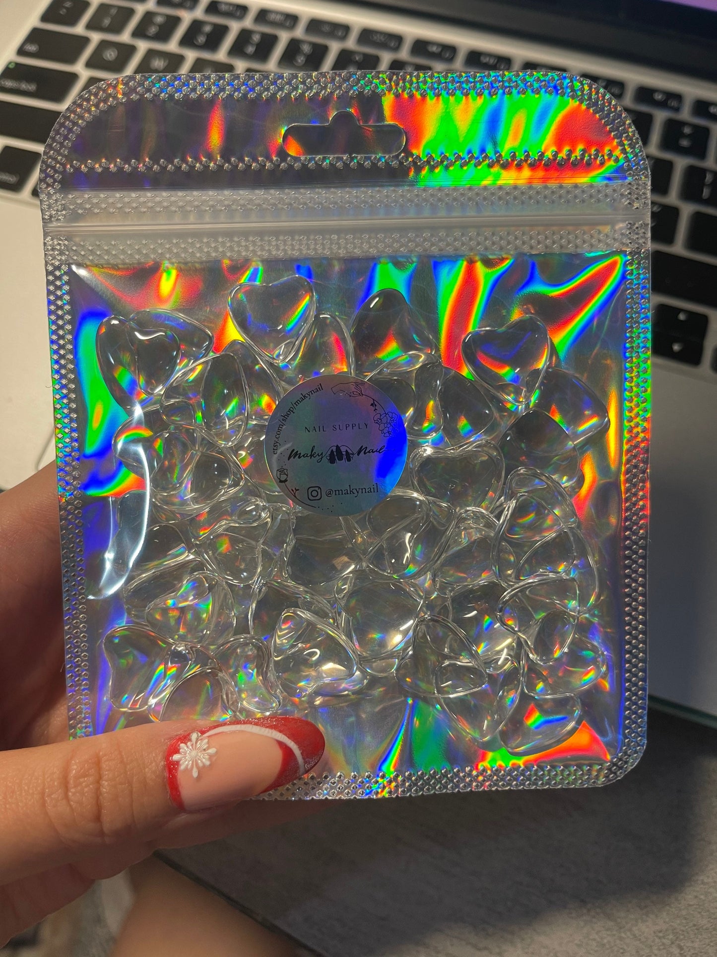 10 pcs Glass Nail Color Display Card/ Nail Salon Show Case Color Swatch for Nail polish UV Gel Heart Wave Round Crystals